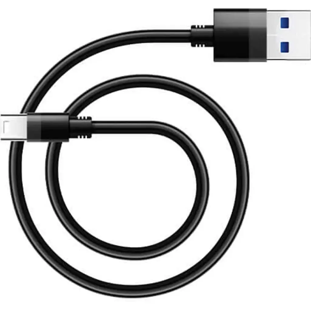 Nokta USB Type-C Charging Cable - black USB cable with Type-A and Type-C connectors