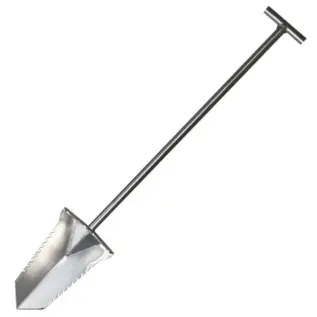 Metal Detectors South Africa 27 BIG John Relic Spade - long metal spade with T handle and serrated blade