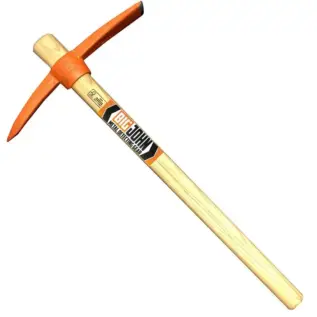 Metal Detectors South Africa 28 BIG John Detectorists Mini Pick - assembled orange mini pick with wooden handle