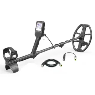 Metal Detectors South Africa 14 Nokta Legend SMF Metal Detector - Legend detector with charging cable and connector adapter beside it