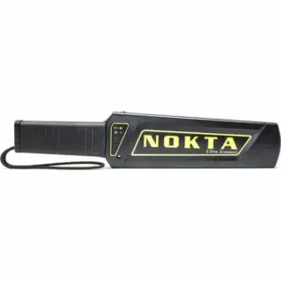 Metal Detectors South Africa 40 Nokta Ultra Scanner Hand Held Security Wand - black hand-held security scanner with Nokta Ultra Scanner label and wrist strap