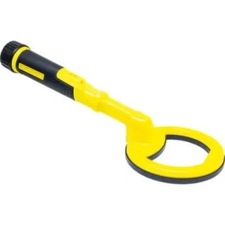 Metal Detectors South Africa 23 Nokta PulseDive 5" Scuba Detector 2-IN-1 Set - Yellow - angled view of yellow handheld detector with small search coil