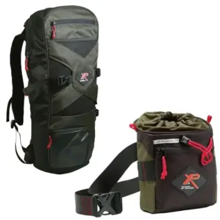 XP Backpack 240 & Finds Pouch Combo - green backpack and finds pouch arranged together