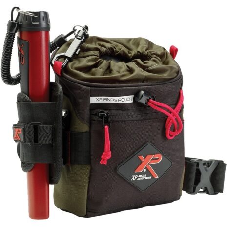 XP Metal Detectors Finds Pouch showing XP Pinpointer. XP Metal Detectors Finds Pouch showing XP Pinpointer.